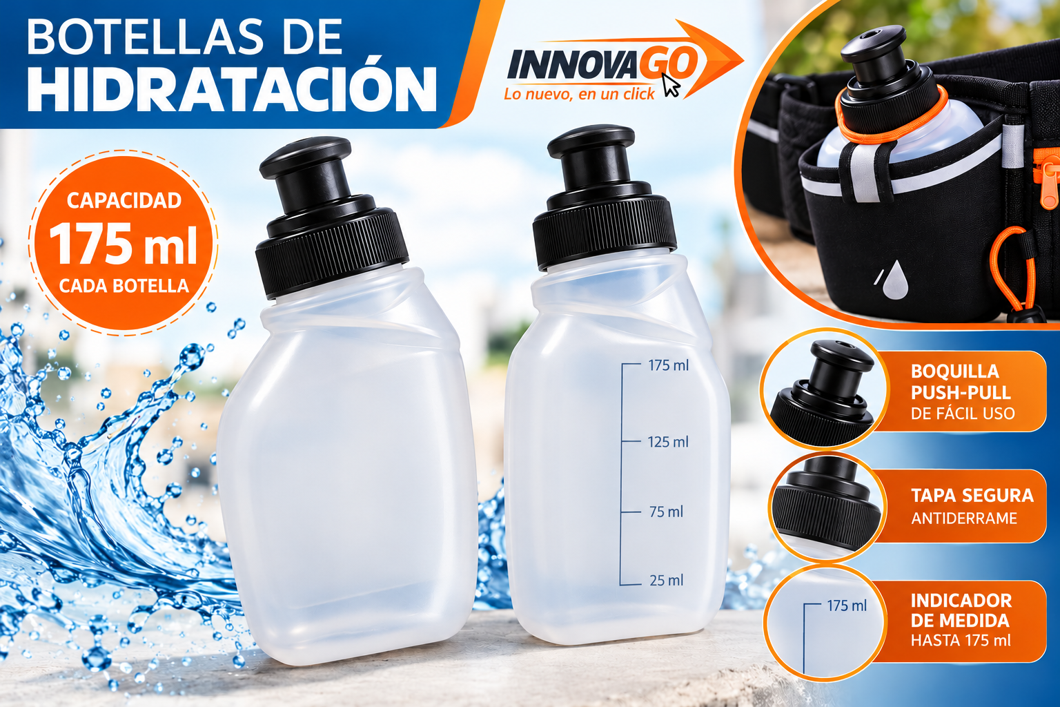 Cinturón de Hidratación Pro Running - Imagen 6