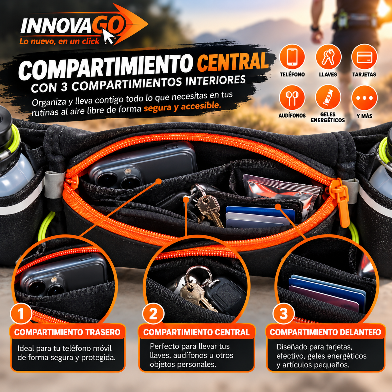 Cinturón de Hidratación Pro Running - Imagen 9