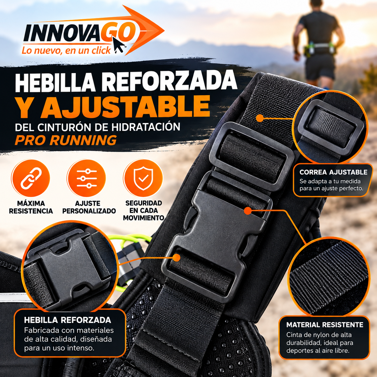 Cinturón de Hidratación Pro Running - Imagen 8
